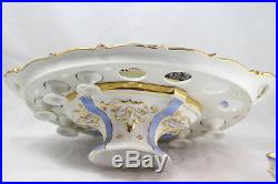 Antique Victorian Hungarian Porcelain Hen Egg Serving Dish. Hand-Painted, Gilded