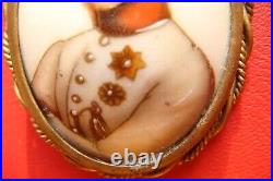 Antique Victorian LIMOGES FRANCE Porcelain Hand Painted NAPOLEON 2nd Brooch