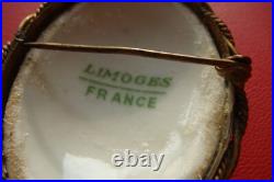 Antique Victorian LIMOGES FRANCE Porcelain Hand Painted NAPOLEON 2nd Brooch