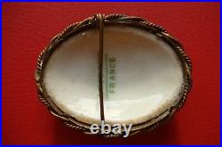 Antique Victorian LIMOGES FRANCE Porcelain Hand Painted NAPOLEON 2nd Brooch