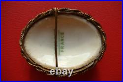 Antique Victorian LIMOGES FRANCE Porcelain Hand Painted NAPOLEON 2nd Brooch