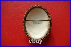 Antique Victorian LIMOGES FRANCE Porcelain Hand Painted NAPOLEON 2nd Brooch