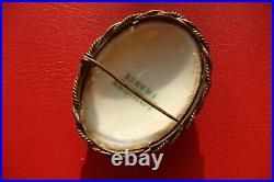 Antique Victorian LIMOGES FRANCE Porcelain Hand Painted NAPOLEON 2nd Brooch