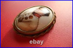 Antique Victorian LIMOGES FRANCE Porcelain Hand Painted NAPOLEON 2nd Brooch