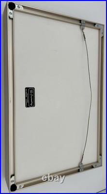 Antique Victorian Lace Hand Fan Shadow Box Framed HandPainted Embroidered VTG