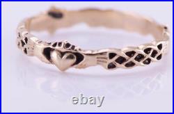 Antique Victorian Ladies Ring Hands and Heart FEDE GIMMEL 15k Gold Boxed