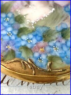 Antique Victorian Lady Gold Gilt Portrait Brooch Cameo Hand Painted Porcelain