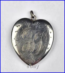 Antique Victorian Large Heart shaped Sterling Silver Locket by Foster & Bailey