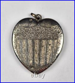 Antique Victorian Large Heart shaped Sterling Silver Locket by Foster & Bailey