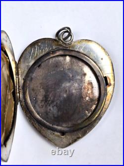 Antique Victorian Large Heart shaped Sterling Silver Locket by Foster & Bailey