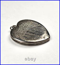 Antique Victorian Large Heart shaped Sterling Silver Locket by Foster & Bailey