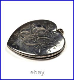 Antique Victorian Large Heart shaped Sterling Silver Locket by Foster & Bailey