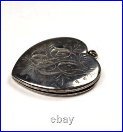 Antique Victorian Large Heart shaped Sterling Silver Locket by Foster & Bailey