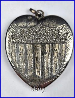 Antique Victorian Large Heart shaped Sterling Silver Locket by Foster & Bailey