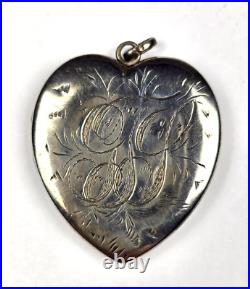 Antique Victorian Large Heart shaped Sterling Silver Locket by Foster & Bailey