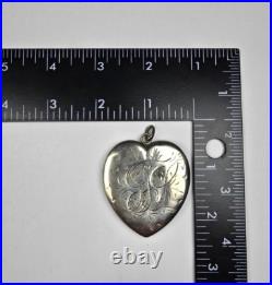 Antique Victorian Large Heart shaped Sterling Silver Locket by Foster & Bailey