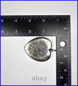 Antique Victorian Large Heart shaped Sterling Silver Locket by Foster & Bailey