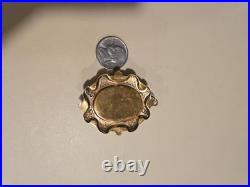 Antique Victorian Lovers Cameo Portrait Pendant Hand Painted Porcelain