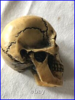 Antique Victorian Memento Mori Skull, hand carved-Super rare