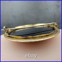 Antique Victorian Mourning Brooch With Onyx, Hand Made Edge Designs