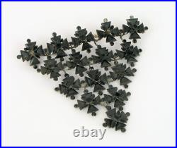 Antique Victorian Mourning Jewelry Black Cross Triangle Handing Brooch Onyx Pin