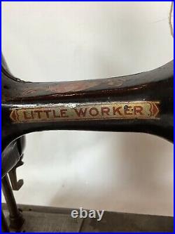 Antique Victorian New Home Little Worker Childs Hand Crank Iron Sewing Maching