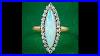 Antique Victorian Opal Diamond Navette Cluster Ring 2 3ct Opal