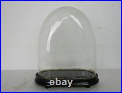 Antique Victorian Oval Hand Blown Glass Globe Dome Doll Clock 12.59 H 10.94W