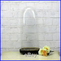 Antique Victorian Oval Hand Blown Glass Globe Dome Doll Clock Display 17.32 H