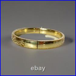 Antique Victorian P. J. Co 12K Gold-Filled Etched Domed Bangle Bracelet 7