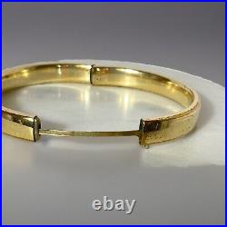 Antique Victorian P. J. Co 12K Gold-Filled Etched Domed Bangle Bracelet 7