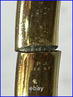 Antique Victorian P. J. Co 12K Gold-Filled Etched Domed Bangle Bracelet 7