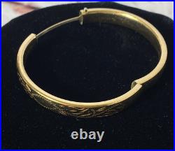 Antique Victorian P. J. Co 12K Gold-Filled Etched Domed Bangle Bracelet 7