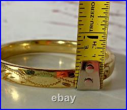 Antique Victorian P. J. Co 12K Gold-Filled Etched Domed Bangle Bracelet 7