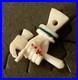 Antique Victorian Painted Carved Hand Holding Movable Hammer Charm Pendant