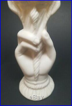 Antique Victorian Parian Ware Pottery Right Hand Spill Vase 6-5/8 SHELLS TORCH