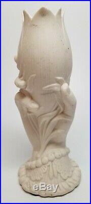 Antique Victorian Parian Ware Pottery Right Hand Spill Vase 8 TULIP