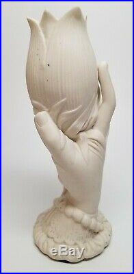 Antique Victorian Parian Ware Pottery Right Hand Spill Vase 8 TULIP