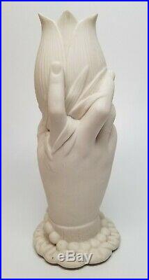 Antique Victorian Parian Ware Pottery Right Hand Spill Vase 8 TULIP