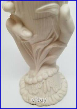 Antique Victorian Parian Ware Pottery Right Hand Spill Vase 8 TULIP