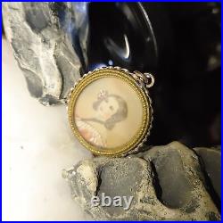 Antique Victorian Pendant 10K Yellow Gold 15 g Hand Painted Miniature Portrait