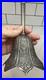Antique Victorian Pewter Finish Lily Flower Shaped Floral Accent Hand Held Bell