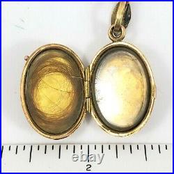 Antique Victorian Picture Locket and Box Link Chain 14kt Gold Hand Engraved