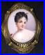 Antique Victorian Portrait Brooch Cameo Gold Hand Painted Ornate Pin