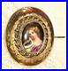 Antique Victorian Portrait Brooch Gold Cameo Lady Bird Hand Painted Porcelain