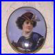 Antique Victorian Portrait Cameo Hand Painted Miniature Gold Brooch X- Large