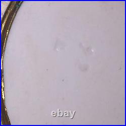 Antique Victorian Portrait Cameo Hand Painted Miniature Gold Brooch X- Large