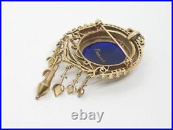Antique Victorian Portrait Pendant 14k Gold Hand Painted by Limoges Dangles