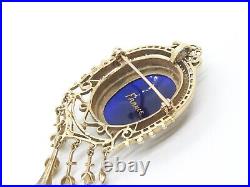 Antique Victorian Portrait Pendant 14k Gold Hand Painted by Limoges Dangles
