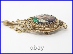 Antique Victorian Portrait Pendant 14k Gold Hand Painted by Limoges Dangles